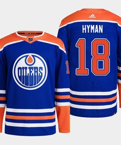 Edmonton Oilers Zach Hyman 18 Royal Primegreen 2022-23 Home Jersey