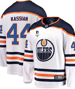 Edmonton Oilers Zack Kassian 44 Away 2022 Stanley Cup Final Breakaway Men Jersey - White