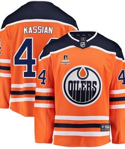 Edmonton Oilers Zack Kassian 44 Home 2022 Stanley Cup Playoffs Breakaway Men Jersey - Orange