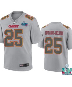 Edwards-Helaire 25 Kansas City Chiefs Super Bowl LVII Youth Atmosphere Game Jersey - Gray