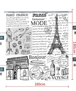 Eiffel Tower Paris Shower Curtain for Romantic Bathroom Decor