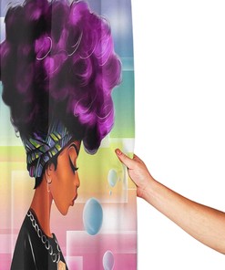 Elegant Black African American Shower Curtain - Beautiful Stall Size Bath Decor