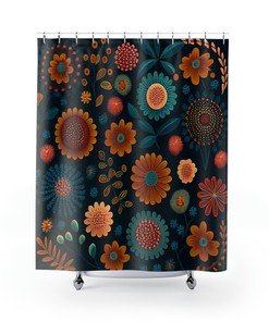Elegant Floral Boho Shower Curtain for Unique Bathroom Decoration 