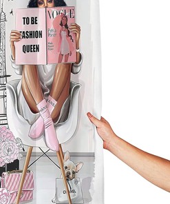 Elegant Pink African American Queen Shower Curtain - Waterproof Fabric Bathroom Decor