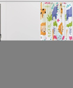 Elephant Giraffe Lion Waterproof Shower Curtain for Safari Bathroom Decor