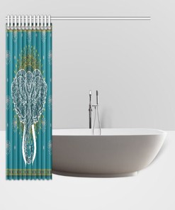 Elephant Head Shower Curtain with Indian Motives for Good Vibes Bathroom Decor 
