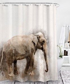 Elephant Shower Curtain for an Exotic and Relaxing Bathroom