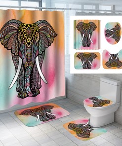 Elephant Wild Animal Print Shower Curtain for a Safari and Nature-Inspired Bathroom