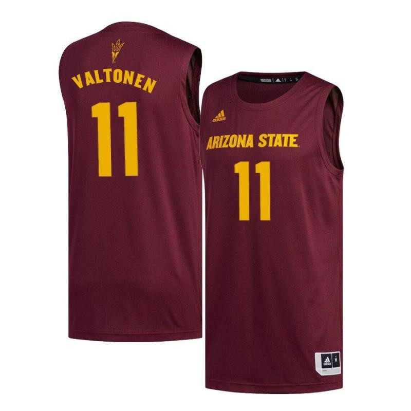 Elias Valtonen 11 Arizona State Sun Devils Basketball Men Jersey - Maroon