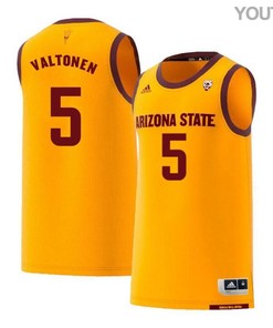 Elias Valtonen 5 Arizona State Sun Devils Retro Basketball Youth Jersey - Yellow