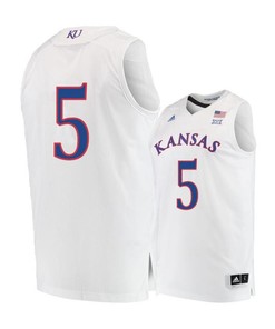 Elijah Elliott 5 Kansas Jayhawks Basketball Men Jersey - White