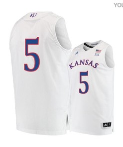 Elijah Elliott 5 Kansas Jayhawks Basketball Youth Jersey - White