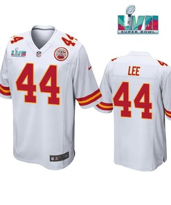Elijah Lee 44 Kansas City Chiefs Super Bowl LVII White Men Game Jersey