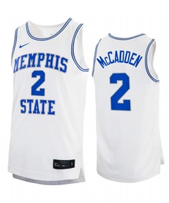Elijah McCadden 2 Memphis Tigers White Jersey 2022-23 College Basketball