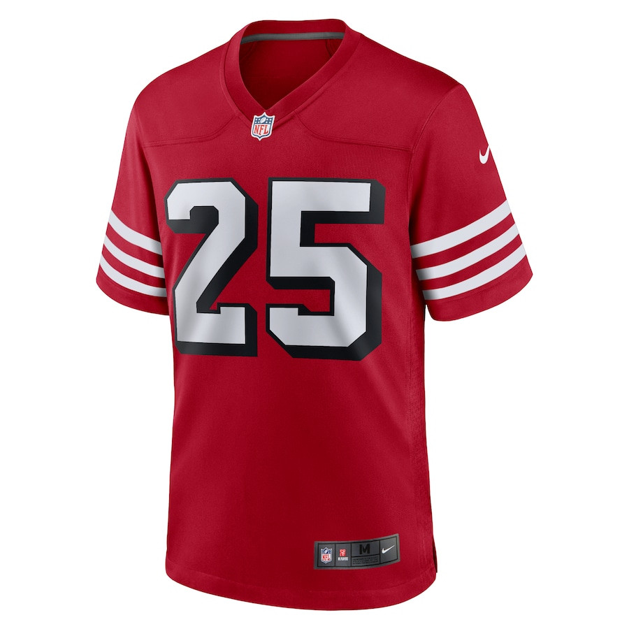 Elijah Mitchell 25 San Francisco 49ers Alternate Team Game Jersey - Scarlet