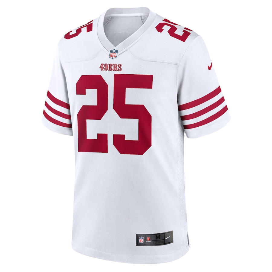 Elijah Mitchell 25 San Francisco 49ers Player Game Jersey - White
