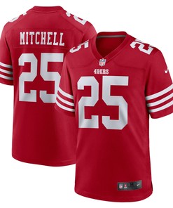 Elijah Mitchell San Francisco 49ers Team Player Game Jersey Scarlet Nfl