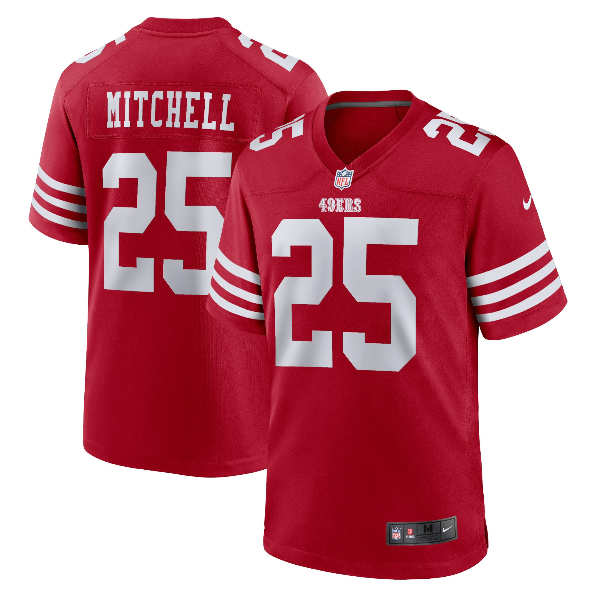 Elijah Mitchell San Francisco 49ers Team Player Game Jersey Scarlet Nfl
