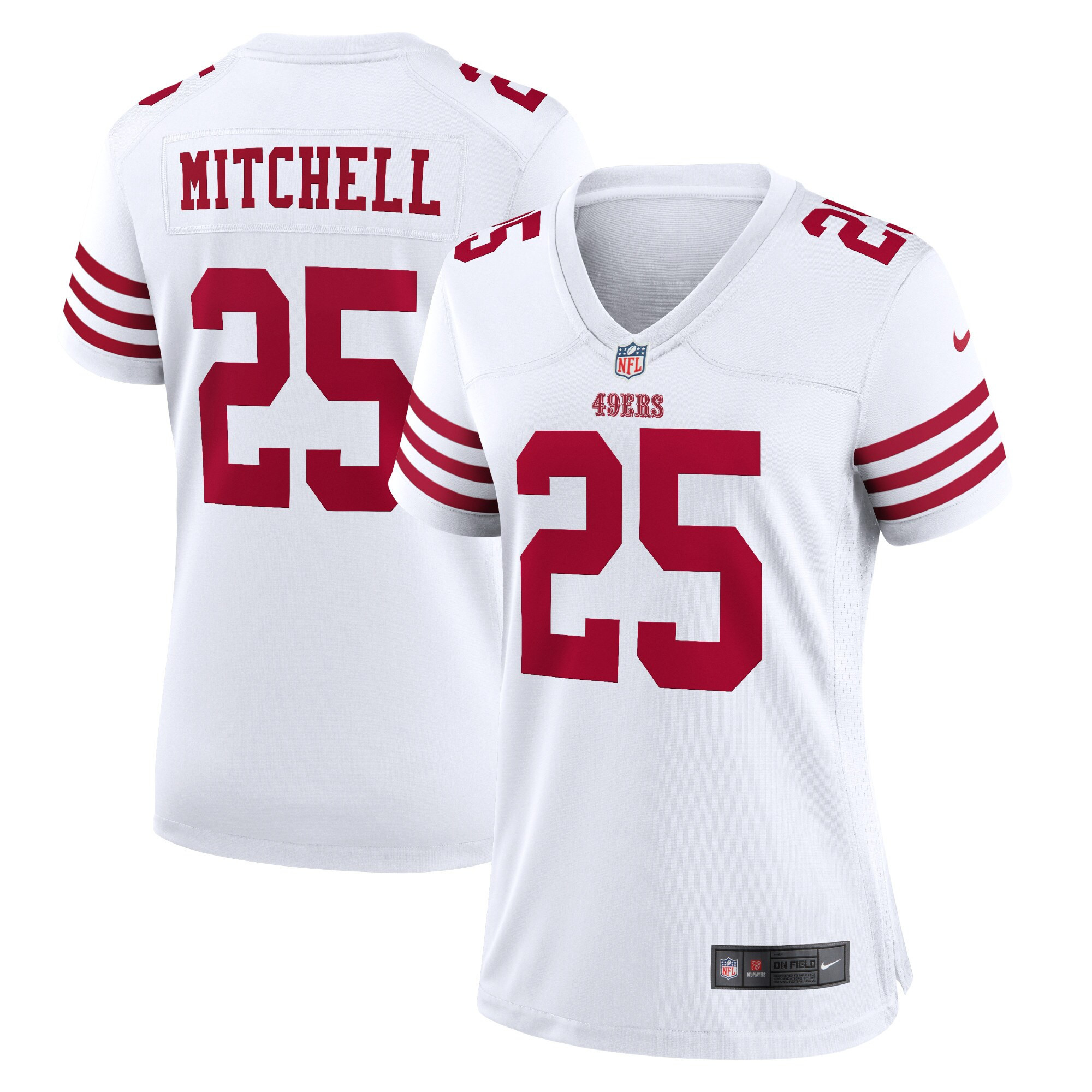 Elijah Mitchell San Francisco 49ers Womens Player Game Jersey - White Nfl