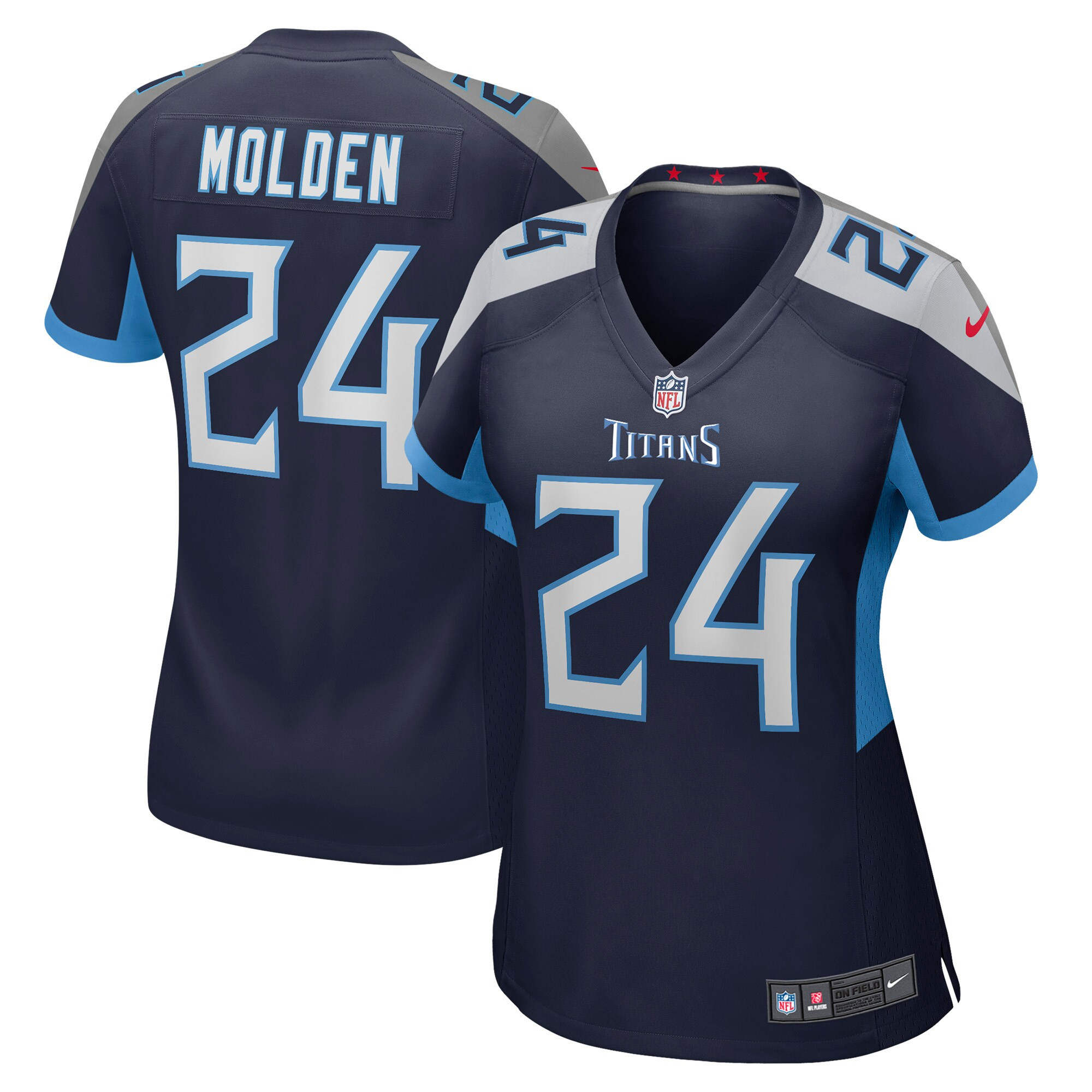 Elijah Molden Tennessee Titans Womens Game Jersey - Navy Nfl