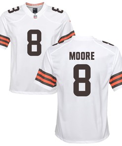 Elijah Moore 8 Cleveland Browns Youth Game Jersey - White