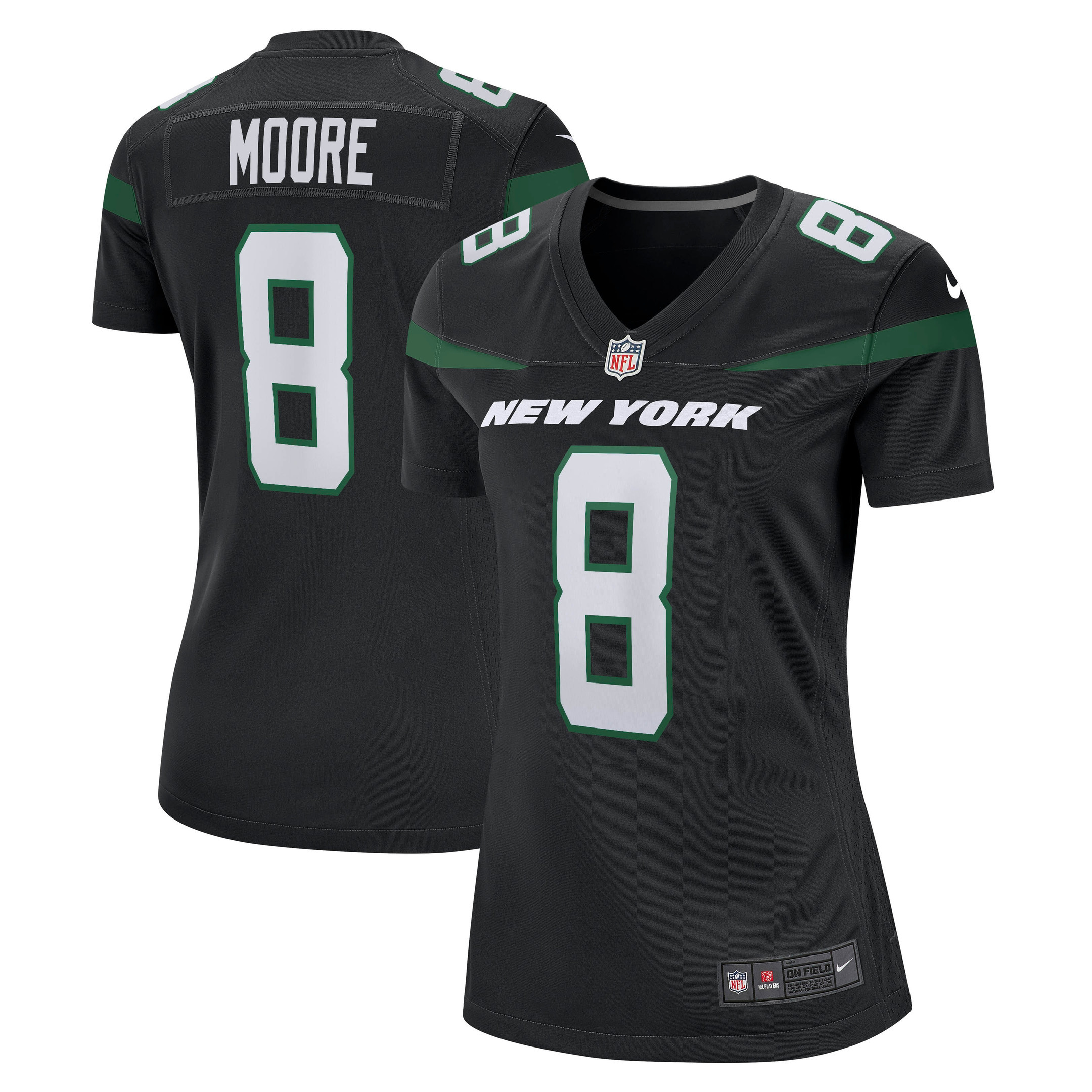 Elijah Moore New York Jets Womens Game Jersey - Stealth Black Nfl