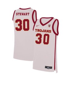 Elijah Stewart 30 USC Trojans Elite Men Jersey Basketball - White