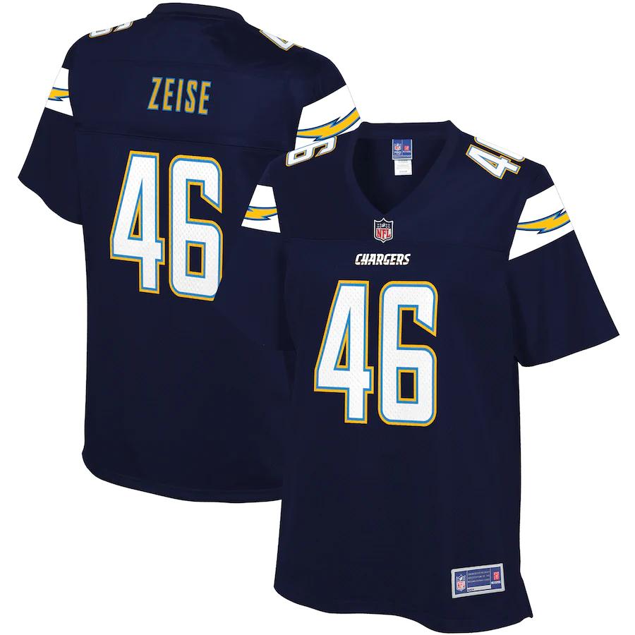 Elijah Zeise Los Angeles Chargers Nfl Pro Line Womens Team Player Jersey - Navy