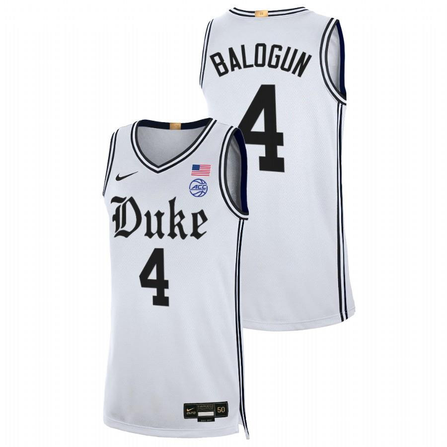 Elizabeth Balogun 4 Duke Blue Devils 2023 Cameron Brotherhood Limited Basketball Men Jersey - White