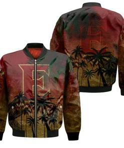 Elon Phoenix Bomber Jacket Coconut Tree Tropical Grunge - NCAA