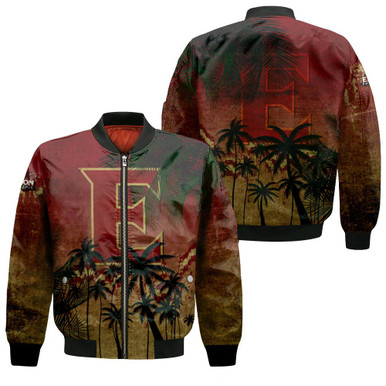 Elon Phoenix Bomber Jacket Coconut Tree Tropical Grunge - NCAA