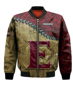 Elon Phoenix Bomber Jacket Grunge Polynesian Tattoo- NCAA
