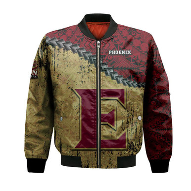 Elon Phoenix Bomber Jacket Grunge Polynesian Tattoo- NCAA