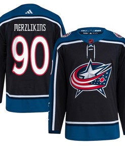 Elvis Merzlikins 90 Columbus Blue Jackets Reverse Retro 2.0 Jersey - Black