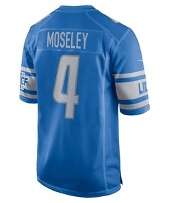 Emmanuel Moseley 4 Detroit Lions Men Game Jersey - Blue