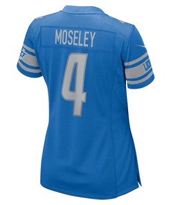 Emmanuel Moseley 4 Detroit Lions Women Game Jersey - Blue