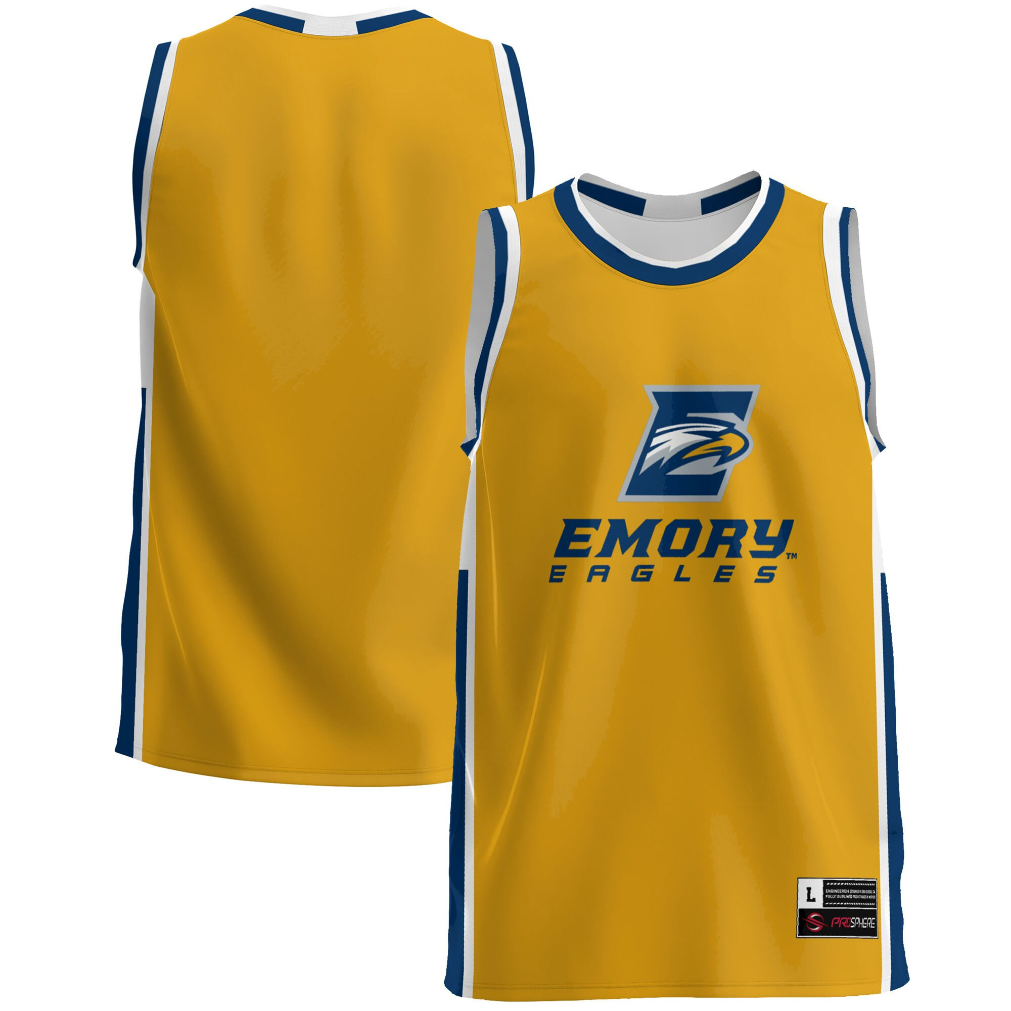 Emory Eagles Basketball Jersey Gold Ncaa Bluefink
