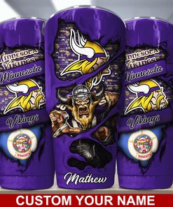 Engraved Minnesota Vikings Tumbler Fan Gift