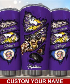 Engraved Minnesota Vikings Tumbler Fan Gift