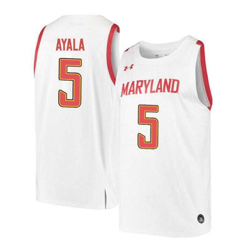 Eric Ayala 5 Maryland Terrapins Retro Basketball Men Jersey - White