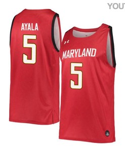 Eric Ayala 5 Maryland Terrapins Retro Basketball Youth Jersey - Red