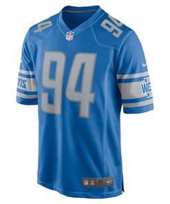Eric Banks 94 Detroit Lions Player Game Jersey - Blue