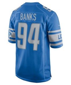 Eric Banks 94 Detroit Lions Player Game Jersey - Blue