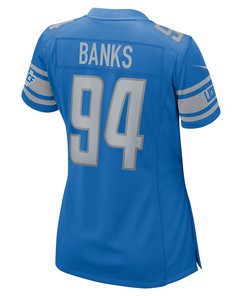 Eric Banks 94 Detroit Lions Women's Player Game Jersey - Blue