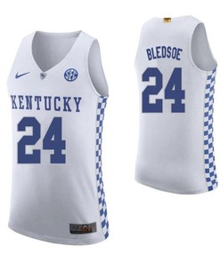 Eric Bledsoe 24 Kentucky Wildcats Elite Basketball Road Men Jersey - White