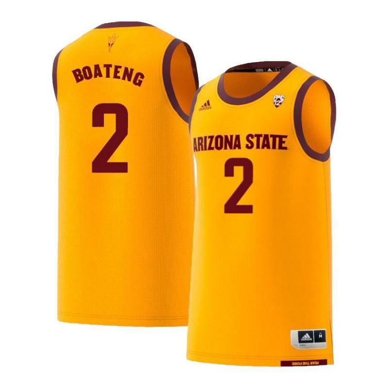 Eric Boateng 2 Arizona State Sun Devils Retro Basketball Men Jersey - Yellow