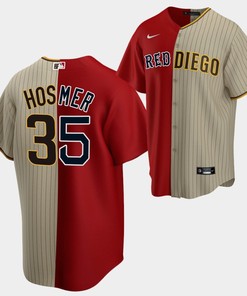 Eric Hosmer Split Edition Red Sox X Padres Red Brown 35 Jersey Alternate