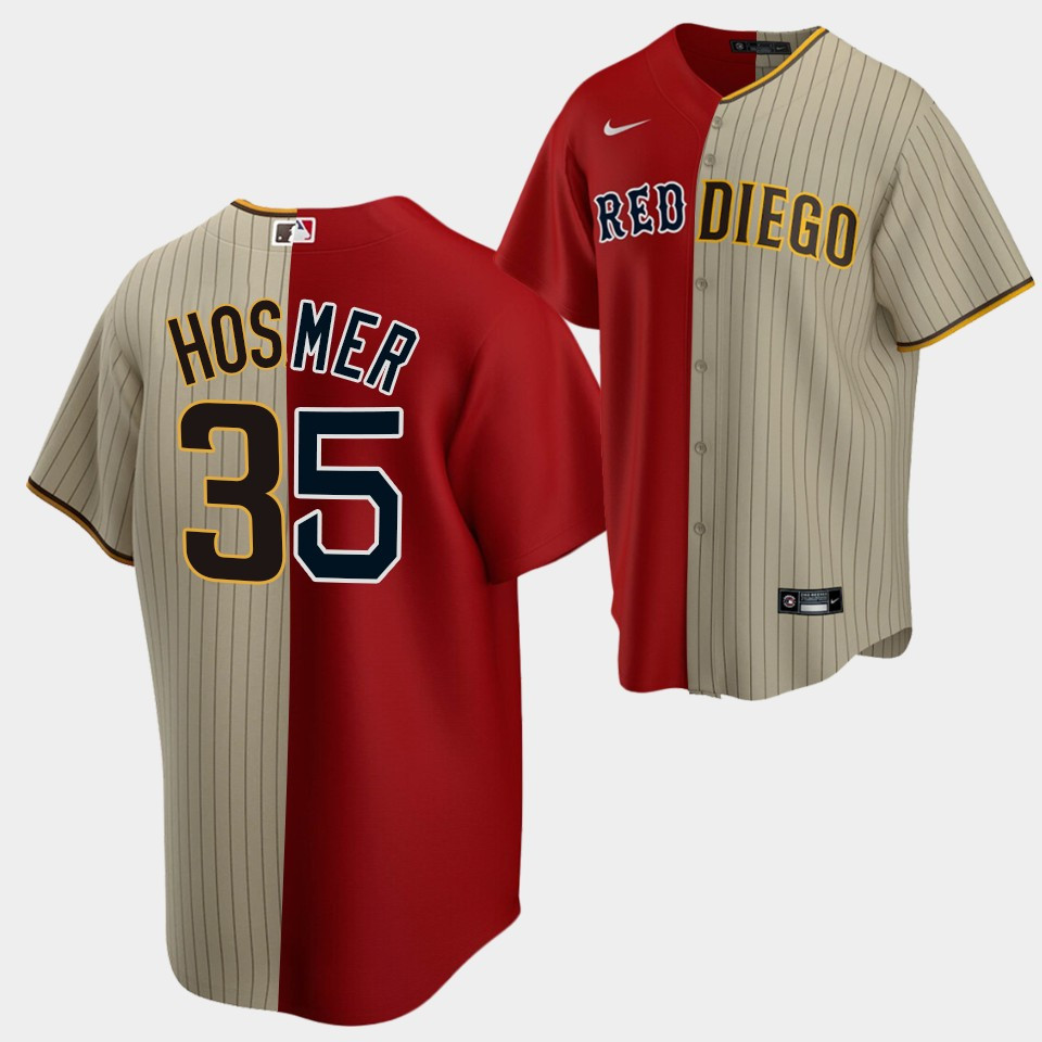 Eric Hosmer Split Edition Red Sox X Padres Red Brown 35 Jersey Alternate
