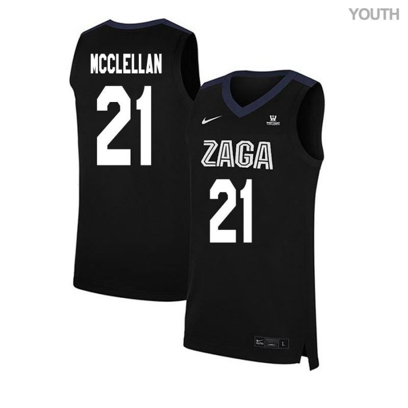 Eric McClellan 21 Gonzaga Bulldogs Elite Basketball Youth Jersey - Black