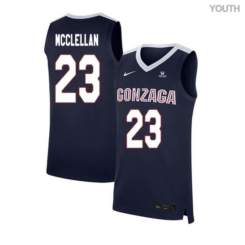 Eric McClellan 23 Gonzaga Bulldogs Elite Basketball Youth Jersey - Navy
